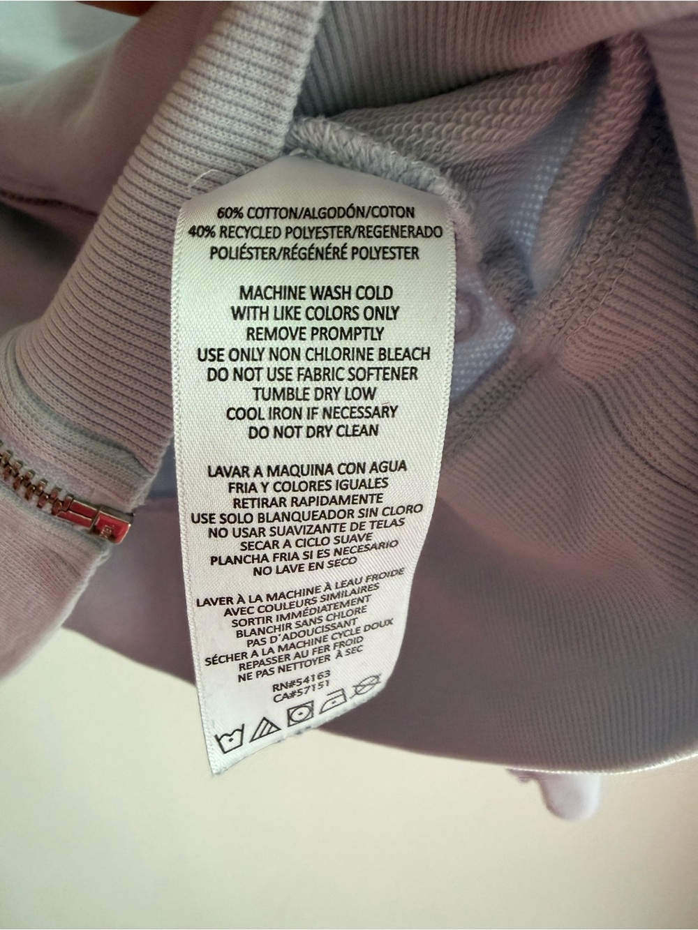 Calvin Klein Light Blue/Grey Zip-Up Hoodie - Picture 4 of 5